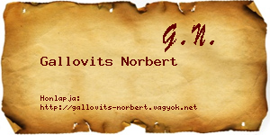 Gallovits Norbert névjegykártya