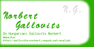 norbert gallovits business card